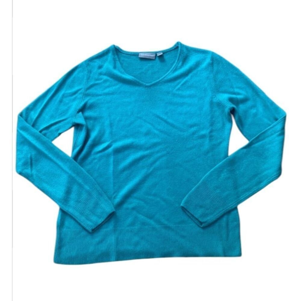 Turquoise V-Neck Sweater Croft & Barrow Women's Medium SUPER SOFT 90s Y2K